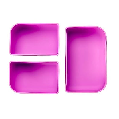 LunchBots Build -a- Bento Lunch Box, Silicone Bento Box for Kids, Multi-Compartment Lunch Container, Oven & Dishwasher Safe, BPA Free, 28 oz - Pink - color: Solid Pink