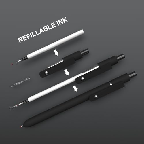 Gel Pens,0.5mm Fine Point Pens Smooth Writing japanese gel pens, High-End Series Black Ink cute gel pens for Journaling Note Taking, Office School Supplies (10 Pcs Black Gray-Black Ink) - style: 10 Pcs Black Ink-Black Gray shaft pen