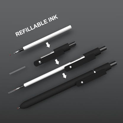 Gel Pens,0.5mm Fine Point Pens Smooth Writing japanese gel pens, High-End Series Black Ink cute gel pens for Journaling Note Taking, Office School Supplies (10 Pcs Black Gray-Black Ink) - style: 10 Pcs Black Ink-Black Gray shaft pen
