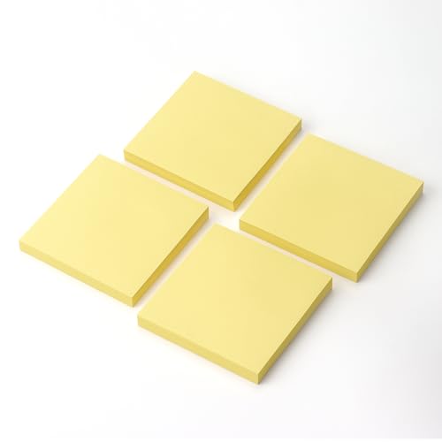 Sticky Notes 3x3 Self-Stick Notes Pads with Bright Colors, Easy to Post for Office, School, Home, 4 Pads/Pack, 90 Sheets/Pad (Yellow) - color: 4pads Yellow