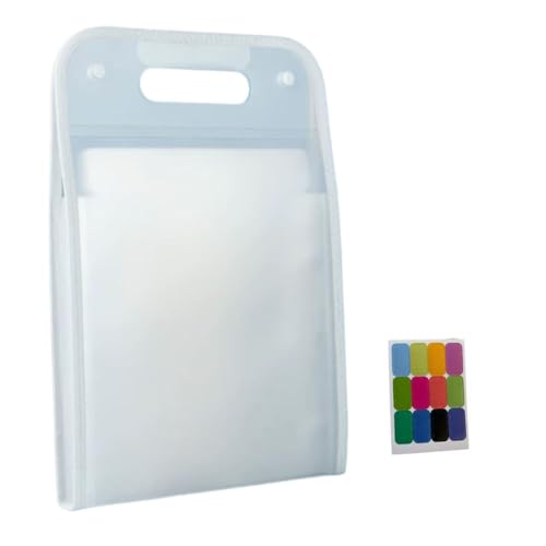 Translucent Accordion File Folder,13 Pockets Expanding File Organize with Labels,A4 Letter Size Document Receipt Organizer Accordion Filing Folder for School, Home,Office.(Clear White) - color: White