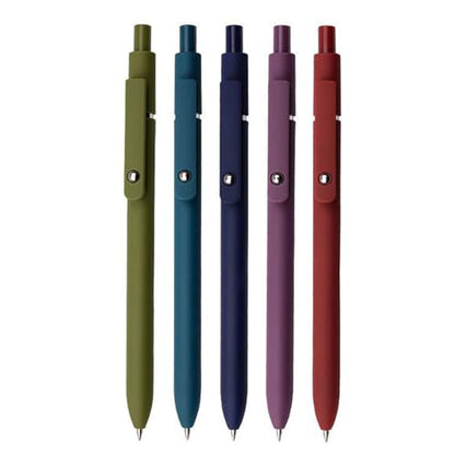 5Pcs Retractable Gel Pen Quick Drying Journaling Pen Smooth Writing for Kid Student Adult Writing Journaling - color: Retro color