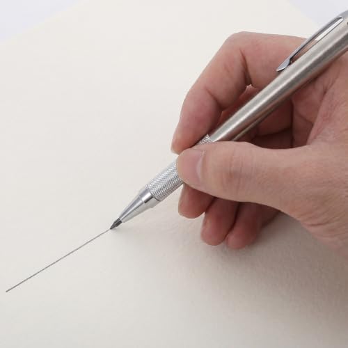 Stainless Steel Clutch Pencil with 3.0mm Lead Refill, Metal Sketching Pencil Set for Architectural Sketching and School Use, Stable Writing Drafting Tool for Artists and Students