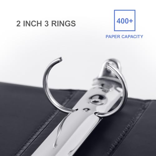 ViVin 2 Inch Binder 3 Ring, Sturdy 2 Inch 3 Ring Binder, 12 Pack, Black | PVC-Free, Fits 400 Sheets of 8.5'' x 11'' Paper, Clear View Cover, 2 Interior Pockets, Office Home School Use - color: Black, size: 2 Inch, style: 12 Pack