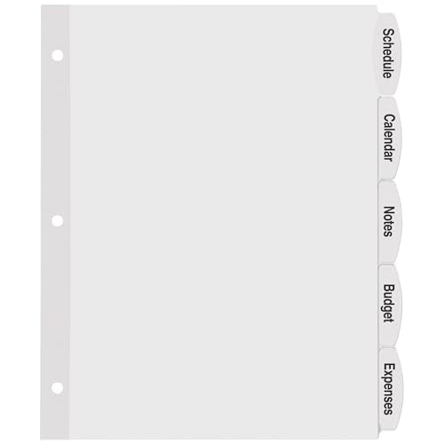 Avery Big Tab Printable White Label Dividers for 3 Ring Binders, 5 Tabs per Set, White, Great for Office Supplies, School Supplies, Organizing, and More (20 Sets of 14434) - size: One Size, style: 20 Sets