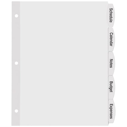 Avery Big Tab Printable White Label Dividers for 3 Ring Binders, 5 Tabs per Set, White, Great for Office Supplies, School Supplies, Organizing, and More (20 Sets of 14434) - size: One Size, style: 20 Sets