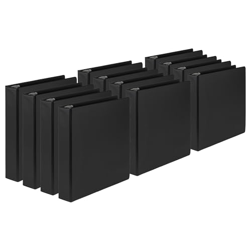 Samsill 2 Inch Document Storage Binder, 100% Recycled Chipboard, Round Ring, 3 Ring Binder, 12 Pack, Black - color: Black, size: 2 Inch, style: 12-Pack