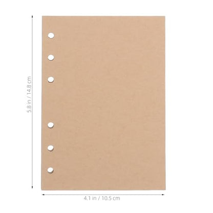 Homoyoyo Unlined Inner Pages 300 Sheets Compatible Design Tear Resistant Blank Refill Paper for 6 Hole Ring Binder for College Course Notebooks and Travel Diaries