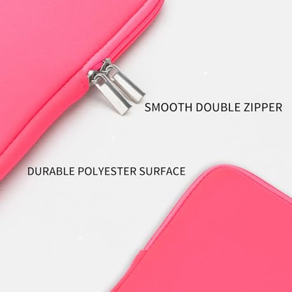 RAINYEAR 11-11.6 Inch Laptop Sleeve Case Soft Lining Padded Protective Cover Compatible with MacBook Neo A18 11.6" MacBook Air for 11" Notebook Computer (Bright Pink, Upgraded Version) - color: Bright Pink(upgraded Version), size: 11"-11.6"