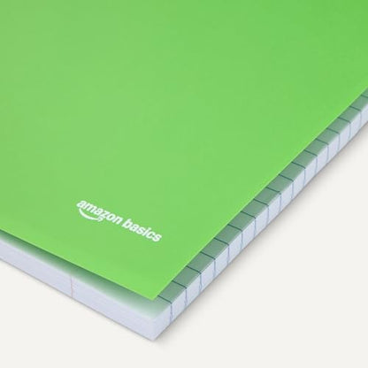 Amazon Basics College-Ruled Spiral Notebook, Poly Cover, For Work and School, 100 Sheets, 9" x 11", Green, 1-Pack - color: Green, style: College Ruled 100 Sheets