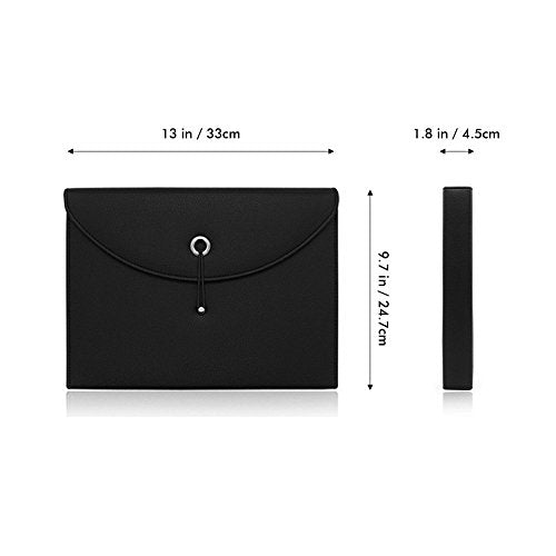 Filing Folders, Pocket Folders File Folders Letter Size Folders with Pockets Expanding File Folder Pocket Folder PU Leather 13 Pockets A4 Letter Size Document Organizer - size: 12.99" x 9.72" x 1.77"