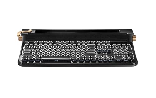 FINEDAY Keyboard 2.0 Plus, 2.4G Wireless & Bluetooth, 104 Keys, Blue Switch, 5000mAh, Retro Mechanical Keyboard for PC/Mac/Phone (English Keycaps) - style: English Keycaps