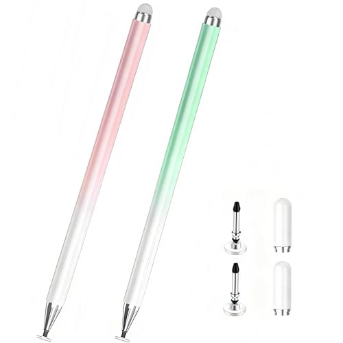 Stylus Pen for Samsung Galaxy Tab A11+/A11/A9Plus/A9/A8/A7 Compatible with iPad iOS/Android 15/14 Tablet All Touch Devices Universal High Sensitive S Pen (Pink+Green) - color: Pink+Green