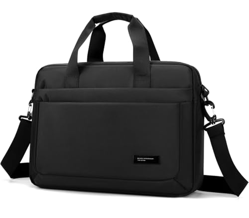 zhongningyifeng Laptop Bag 14 Inch Briefcase for Men Women Waterproof Nylon Lightweight, Shoulder Computer Messenger Bag for Business Office Work Travel College Black