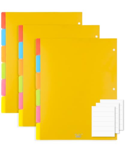 Mr. Pen- Dividers for 3 Ring Binder, 3 Sets, 6 pcs/Set, 18 pcs, Letter Size | Bright Colors, Binder Dividers with Tabs for Student, Teacher, Office, Home Organizers - color: Bright, size: 3 Sets