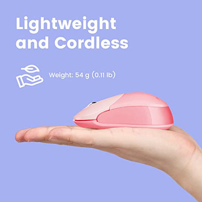 Perixx PERIMICE-802PK Wireless Bluetooth Mouse - Portable Design - Compatible with Windows, iOS, and Android PC, Laptop, Tablet, and Smartphone - Pink (12141) - color: Pink, size: Pack of 1