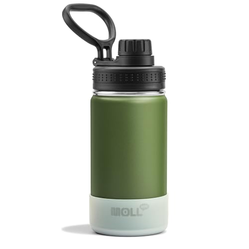 12 oz Water Bottle for Kids School-Reuasble Stainless Steel Vacuum Insulated Wide Mouth Water Bottle for Travle Sports (Grass Green) - color: Grass Green, size: 12 Ounces