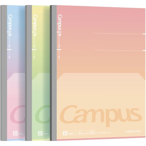 KOKUYO Composition Notebooks, 7" x 10" Kimochii Dot Lined Notebook, 30 Sheets College Ruled, 3 Pack B5 Notebook for School, School Supplies Comp Book for Note Taking, Positive & Relax - color: Kimochii (Postive&Relax)