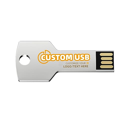 Bilious Custom Personalized USB Keychain Flash Drive 4/8/16/32/64/128/256GB, Metal Style Thumb Drive Portable Memory Stick, Waterproof Jump Pen Drive for Storage and Backup - size: Customized