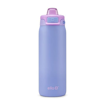 Ello Pop & Fill 18oz Stainless Steel Kids Water Bottle with Quick Fill Lid | Vacuum Insulated BPA Free Bottle with Leak Proof Straw and Chug Lid, Dishwasher Safe, Gift For Kids Teens, Lavender Fields - color: Lavender Fields, size: 18 Ounces