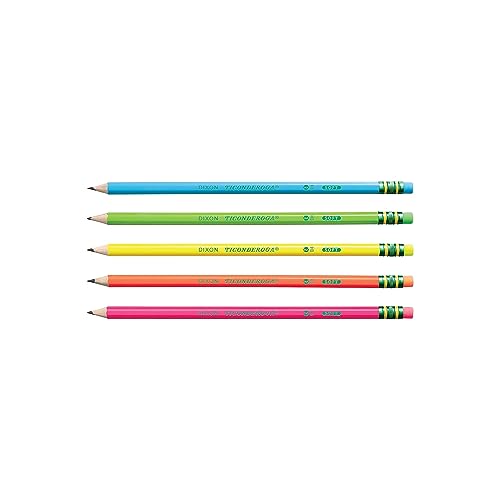 Ticonderoga 13810 Pre-Sharpened Pencil, HB, 2, Assorted Color Barrels, 10/Set