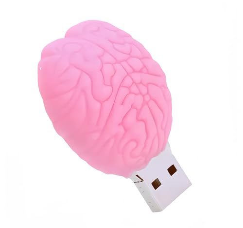 64GB USB 2.0 Flash Drive Cartoon Novelty Organ Brain Shaped Memory Stick Silicone Rubber Pendrive - color: Brain, size: 64GB 2.0