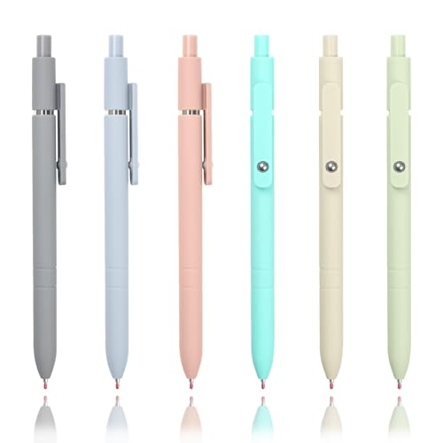 6 Pcs Colorful Gel Pens,0.5mm Fine Point for Journaling Note Taking Writing, Quick Dry Black Ink Pens for Office School Supplies Gifts for Women Teacher Students (Morandi-6pcs) - color: Morandi-6pcs