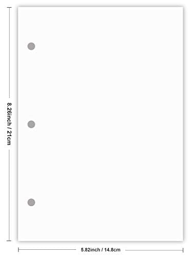 (3-Pack) A5 Filler Paper, 3 Hole Planner Refills, Organizer, Loose-leaf Binder Paper, Total 300 Sheets/600 Pages, 100gsm, Blank, White Paper, 5.8 x 8.2 Inch, 3 Hole Filler Paper, Mini Binder Refills - size: 300 Sheets