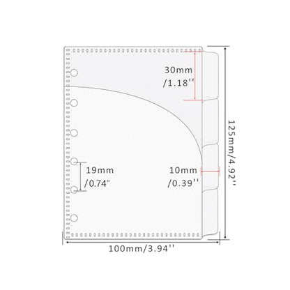 NatSumeBasics 8 Frosted A7 Binder Pocket Dividers 4 Tabs Mini Planner Inserts PP 2 Layer Cash Envelopes for 6 Ring Budgeting Binder Accessories Supplies (Frosted 3.5“) - color: Frosted Pocket Dividers