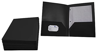 School Smart 2-Pocket Poly Folders, Black, Pack of 25 - color: Black, style: No Fasteners