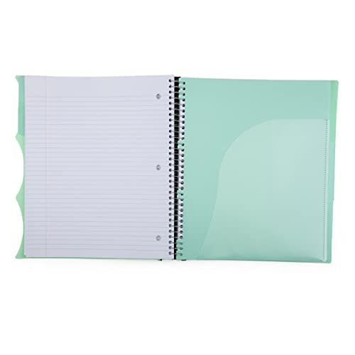 Mintra Office Durable PREMIUM Spiral Notebook (Sage Green, 3 Subject (8.5in x 11in)) - color: Sage Green, size: 3 Subject (8.5in x 11in)