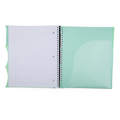 Mintra Office Durable PREMIUM Spiral Notebook (Sage Green, 3 Subject (8.5in x 11in)) - color: Sage Green, size: 3 Subject (8.5in x 11in)