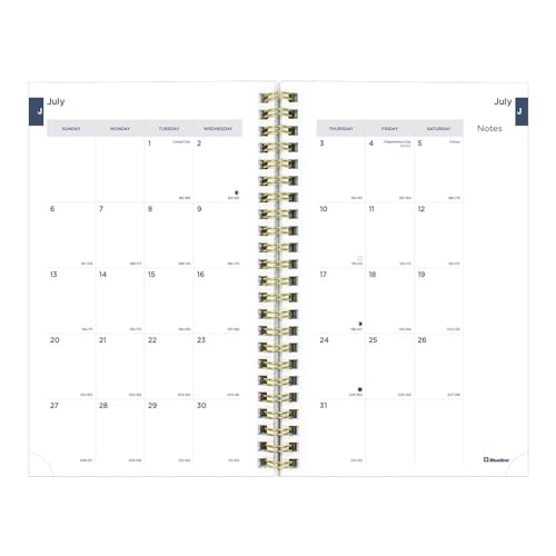 Blueline® Essential Academic Weekly/Monthly Planner, 13 Months, July 2025 to July 2026, Gold Twin-Wire Binding, Poly Cover, 8" x 5", Botanical Design, Yellow (CA114PM.01-26)