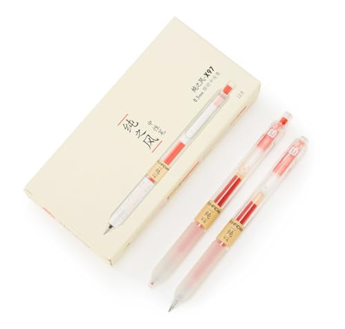 czxwyst X97 Retractable Gel Ink Pens 0.5mm Fine Point (Red Color 12-Pack) - color: Red Color 12-Pack