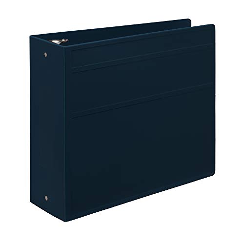 Carstens 4-Inch Heavy Duty 3-Ring Binder - Side Opening, Navy Blue, Durable Plastic, Precision No-Gap Rings, Waterproof Cover, No Pockets, Holds 600 US Letter Sheets, BPA-Free, Made in USA (1849-3R) - color: Navy Blue, size: Individual