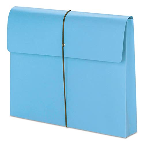 Smead Colored Expanding File Wallet with Flap and Cord Closure, 2" Expansion, Letter Size, Blue, 10 per Box (77203) - color: Blue, size: Letter