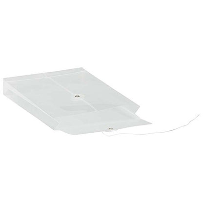 JAM PAPER Plastic Envelopes with Button & String Tie Closure - 6 1/4 x 9 1/4 - Clear - 12/Pack - color: Clear, size: 6 x 9