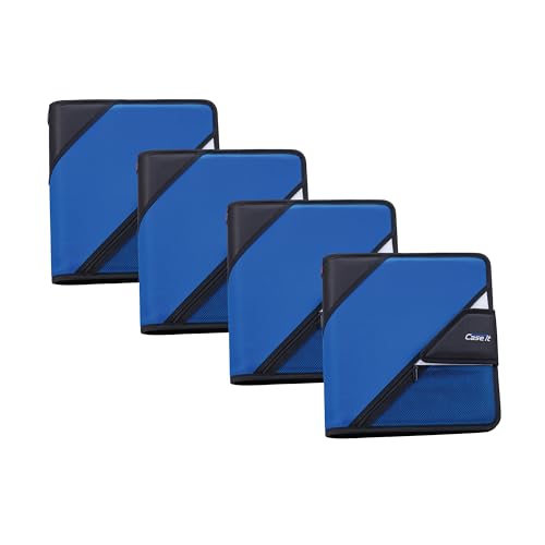 Case-It The Open Tab Secure Seal 2-Inch Binder, 5-Color Tabbed Expanding File, S-826-A Midnight Blue, 4 Pack - color: Midnight Blue, size: 4 Pack