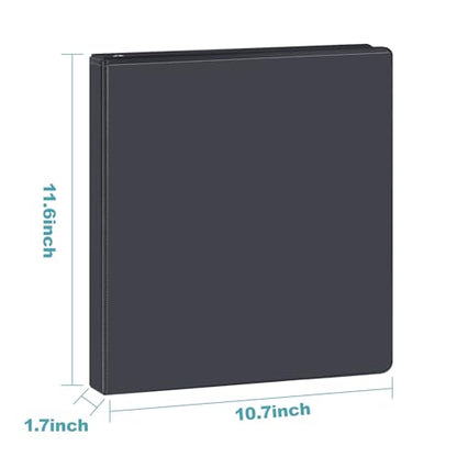 3 Ring Binder 1 Inch, ViVin Sturdy 1"-Slant D Ring Binder with 2 Interior Pockets, Clear View Cover, PVC-Free, Fits 225 Sheets of US Letter Size Paper (12 Pack, Black) - color: Black, size: 1 Inch, style: 12 Pack