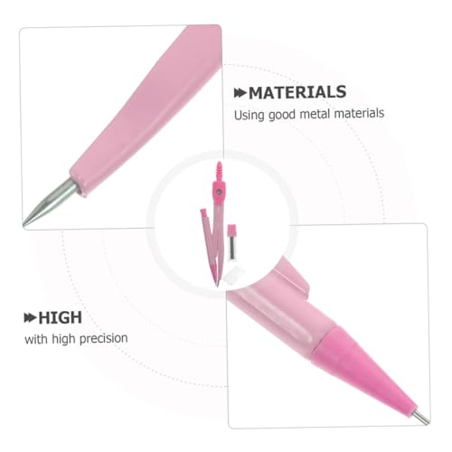 3 Sets Metal Math Compasses Precision Drafting Tools Kit for Circle Drawing Easy Legs for Students School Geometry Stationery