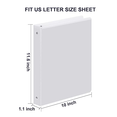 3 Ring Binder 1/2 Inch, ViVin Sturdy 0.5"-Round Ring Binder with 2 Interior Pockets, Clear View Cover, PVC-Free, Fits 100 Sheets of 8.5'' x 11'' Paper, Office Home School (12 Pack, White) - color: White, size: 1/2 Inch, style: 12 Pack