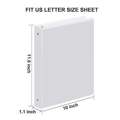 3 Ring Binder 1/2 Inch, ViVin Sturdy 0.5"-Round Ring Binder with 2 Interior Pockets, Clear View Cover, PVC-Free, Fits 100 Sheets of 8.5'' x 11'' Paper, Office Home School (12 Pack, White) - color: White, size: 1/2 Inch, style: 12 Pack