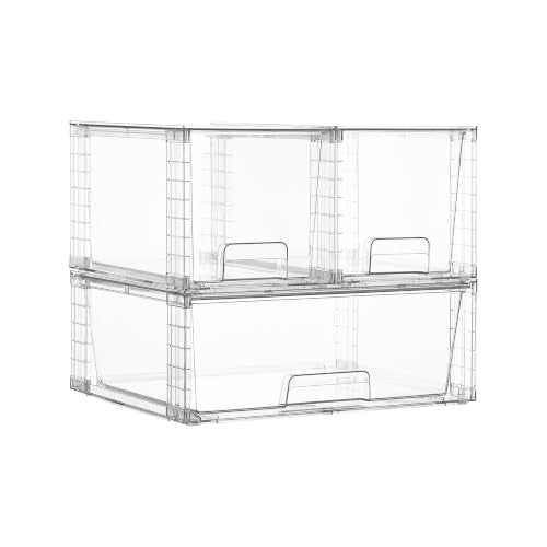 Vtopmart 3 pack Easily Clear Storage Dawers - style: 1 Wide+2 Medium