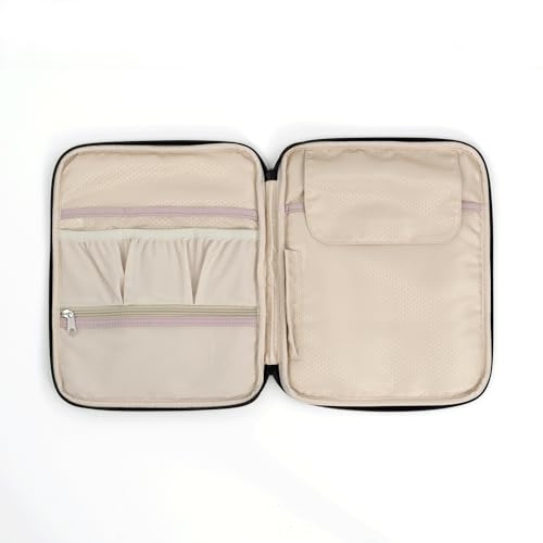 Cream & Pink Tablet Sleeve Case – Slim Protective Tablet Case Compatible with 10th & 11th Generation iPads & iPad Air 11 Inch | Padded Zippered Tablet Sleeve with Organizer - color: Cream w/ Pink