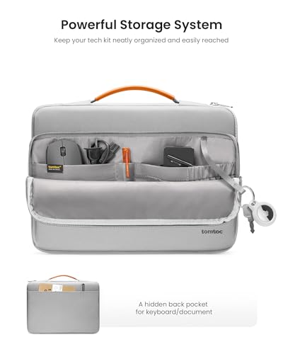 tomtoc 360° Protective Laptop Bag for 15.6" HP ASUS Dell Lenovo Acer Laptop | Water-Resistant Notebook Sleeve Case Fits HP EliteBook/ProBook, Lenovo Legion/Yoga/ThinkPad/ThinkBook/IdeaPad 15.6" Laptop - color: Gray, size: 15.6-16.2 Inch
