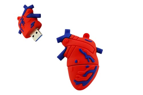 128GB USB 3.0 Flash Drive Cartoon Novelty Human Organ Heart Memory Stick Silicone Rubber Pendrive, 128GB-human-heart3.0 - color: Humanheart, size: 128GB 3.0