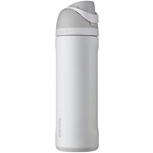 Owala FreeSip Insulated Stainless Steel Water Bottle with Straw, BPA-Free Sports Water Bottle, Great for Travel, 24 Oz, Shy Marshmallow - color: Shy Marshmallow, size: 24 Ounces