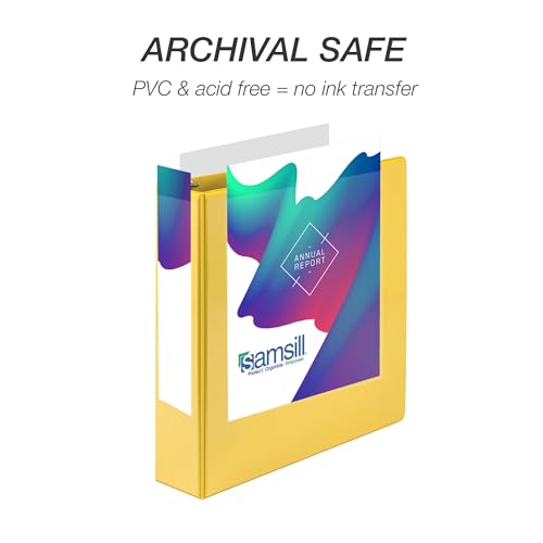 Samsill 2 Inch 3 Ring Binder, Made in USA, Economy Round Ring, Clear View Cover, 425 Sheet Capacity - for School, Home, Office - Lemon Yellow - color: Yellow, size: 1-Pack, style: 2-Inch