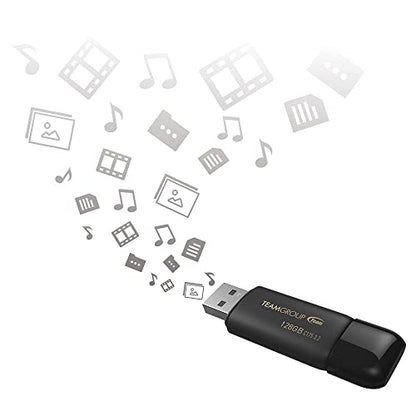 TEAMGROUP C175 256GB 2 Pack USB 3.2 Gen 1 (USB 3.1/3.0) Read 100MB/s Flash Thumb Drive, External Data Storage Memory Stick Compatible with Computer/Laptop Matte Black TC1753256GB22 - size: 256GB (2-Pack)