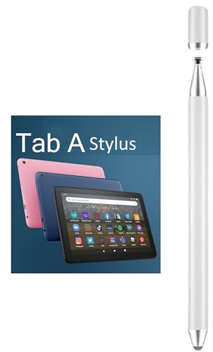 2-in-1 Stylus Pen for Samsung Galaxy Tab A11/A11+/A9+/A9/A8/A8 Plus/A7/A7 Lite, Stylus for iPad Pro/iPhone/Fire/Surface Tables All Touch Devices (White) - color: White
